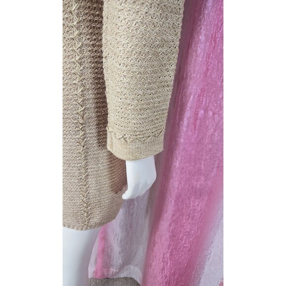 Coldwater Creek Oatmeal Heather Knit Button Long Sweater Cardigan Size XS - Picture 11 of 13